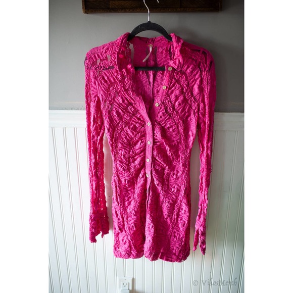 Free People Shayla Lace Mini Dress Small NEW - Picture 2 of 4